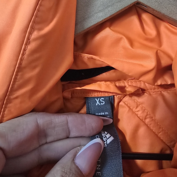 Adidas By Stella McCartney Short Puffer Jacket In Orange Size XS - Picture 5 of 12